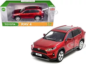 TOYOTA RAV4 HYBRID XLE RED 1/24 DIECAST MODEL CAR H08666 - Picture 1 of 7