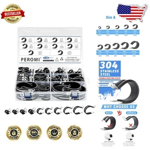 304 Stainless Steel Rubber Cushioned Clamps Assortment - 10 Sizes for All Needs - Picture 1 of 9