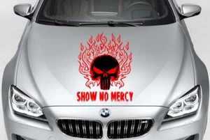 Tribal Punisher Skull Flames Vinyl Decal Graphic Car Truck Hood Side USA - Foto 1 di 1