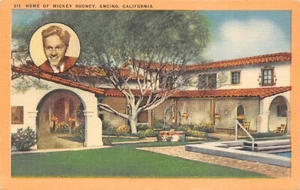 # K1310 ENCINO, CA. POSTCARD, HOME of MICKEY ROONEY - Imagen 1 de 2
