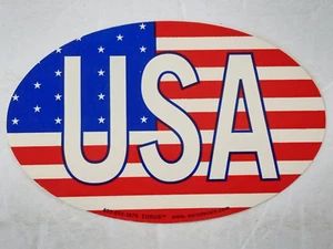 USA American Flag Oval Sticker Car Truck Bumper Decal Large 7" x 4 1/2" New - Picture 1 of 9