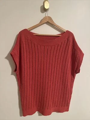 Peck & Peck orange knit sweater large  — 第 1/4 张图片