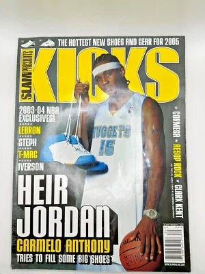 Slam Presents Kicks Magazine #34 Vol 7 2004 Carmelo Anthony w Poster - Image 1 of 2