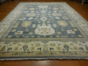 Turkish Oushak Rug, Modern Multicolored Area Rug 10x13.7, Handmade Bohemian Rug - Picture 1 of 23