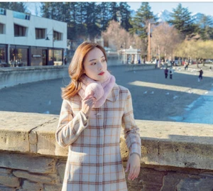 Womens Real Rabbit Fur Scarf Shawl Collar Wrap Stole Neck Warmer With Fur Ball - Picture 1 of 24