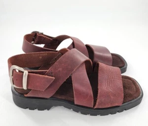 SIERRA Gruesas Sandalias de Cuero Italiano Zapatos Italia Unisex Boho Talla 42 EE. UU. M9 W 10.5 - Imagen 1 de 6