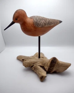 2008 RED KNOT SHORE BIRD CARVING SIGNED BY SPENCE BENNETT Driftwood Nautical - Picture 1 of 8