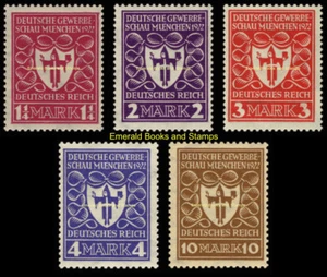 EBS Germany 1922 - Munich Trade Fair - Michel 199-203 MNH** - Short Set cv $12 - Picture 1 of 6
