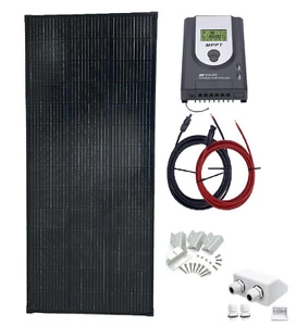 200W Monokristallines Solarpanel Kit 12V Batterieladegerät Wohnmobil Caravan MPPT - Bild 1 von 10