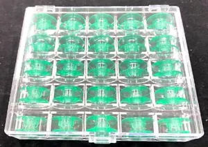 1X Plastic Sewing Machine Bobbin Storage Box with 4125615-45 - 25pcs - Picture 1 of 2