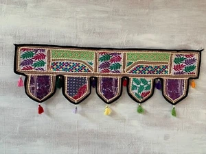 Handmade Embroidery Patchwork Wall Hanging Toran Ethnic Door Window Valance   - Picture 1 of 8