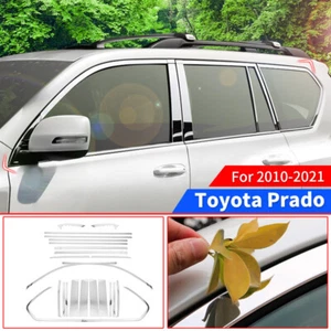 Full Windows Molding Trim Decoration Strips w/ Center Pillar For Toyota Prado - Picture 1 of 16
