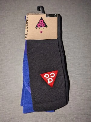 Calcetines Nike ACG 2 PARES negros púrpura SK0156-967 para hombre talla 12-13,5 Foto 1 de 2