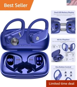 Water-Resistant Wireless Earbuds with Auto-Pairing and Long Battery Life - Blue - Picture 1 of 8