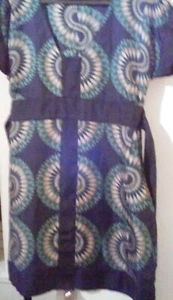 Warehouse Resort wear Pure Silk Black Patterned Kaftan Dress sz12.Fabulous - Picture 1 of 5