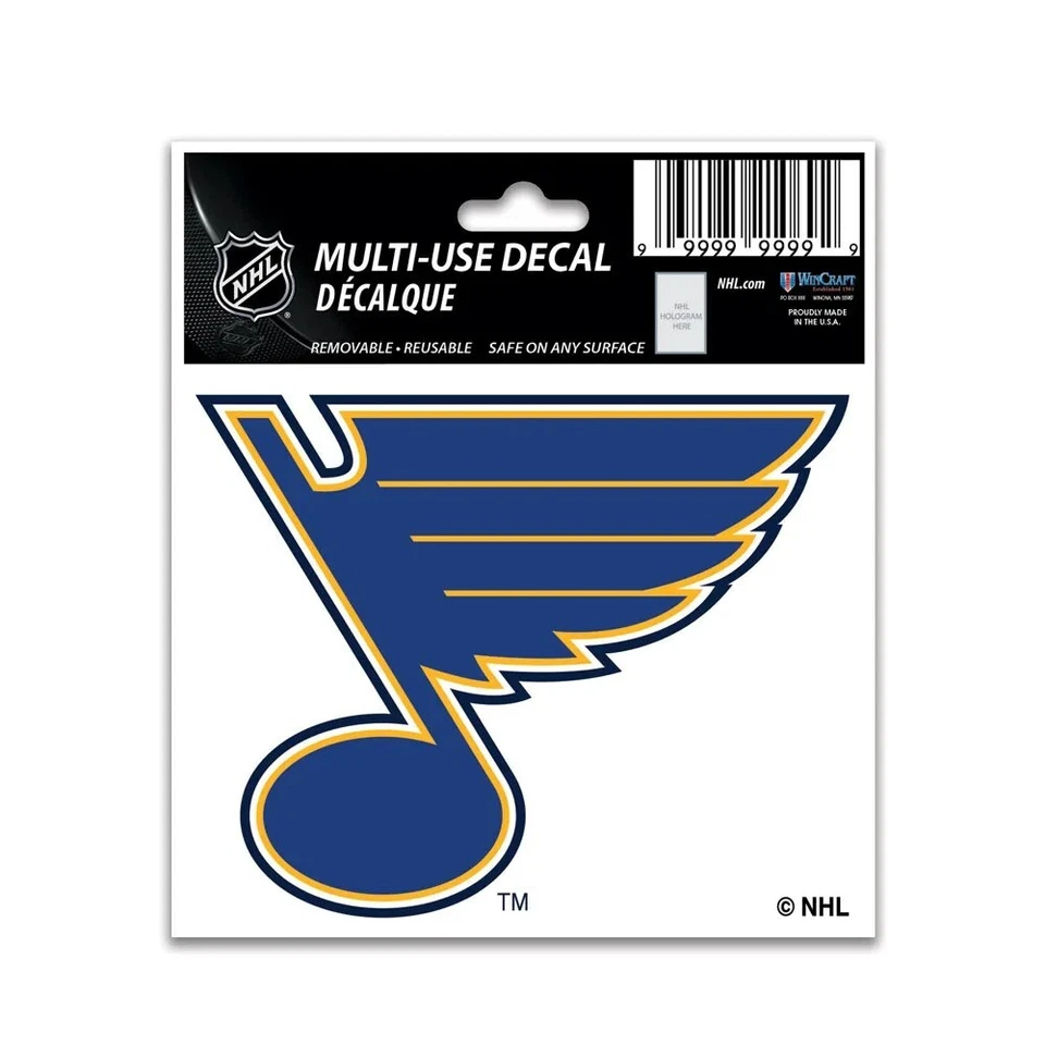 Calcomanía de vinilo multiuso St. Louis Blues 3x4 pulgadas - logotipo de nota azul y dorado Foto 1 de 1
