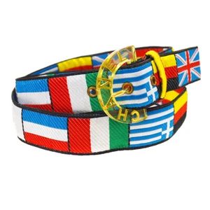 Chanel National Flag Buckle Belt Canvas 70/28 95C Multicolor 30901 - Picture 1 of 7