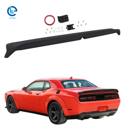 For 2015-2024 Challenger Hellcat Redeye Matte Black Rear Spoiler w/ Camera Hole Foto 1 de 4