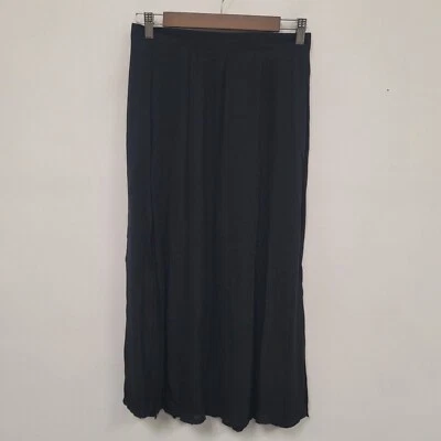 Falda midi de seda vintage Lilli Rubin para mujer talla 10 negra silenciosa de lujo transparente Foto 1 de 4