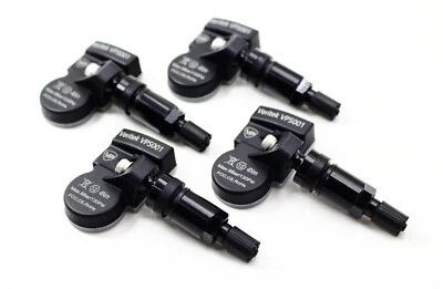 4 sensores de presión de neumáticos TPMS de 315 mhz para Chevrolet con vástagos de válvula de metal negro Foto 1 de 4