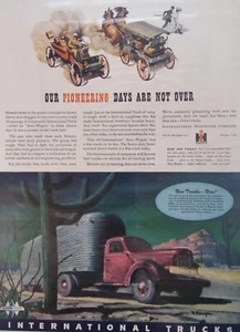 International Harvester Print Ad Original Vintage 1940s WW2 Truck Pioneer Days  - Picture 1 of 10