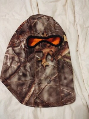 REALTREE HUNTWORTH FULL FACE MASK HAT HOOD CAMO ORANGE FLEECE LINED PERFECT OS  - Image 1 of 4