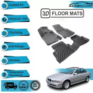 3D Molded Interior Car Floor Mat for BMW 5 Series E39 1996-2003 (Black) - Picture 1 of 7