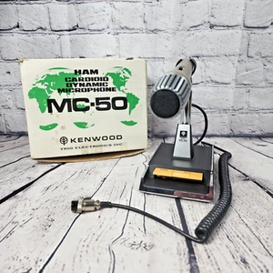 Vtg Trio Kenwood Model MC-50 Dynamic Desktop Microphone wBase Ham Radio Untested - Picture 1 of 8
