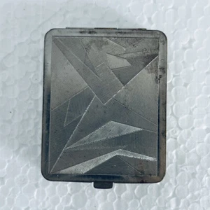 Vtg Karess Woodworth Powder Compact Silver Plate Rectangular Mirror Art Deco EUC - Picture 1 of 10