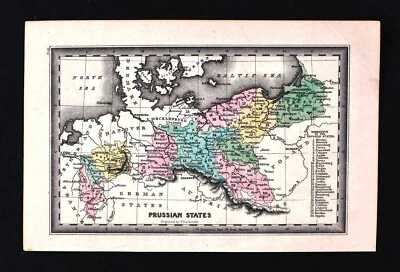 1834 Carey Map Prussia Germany Berlin Brandenburg Leipzig Danzig Breslau Poland - Image 1 of 2