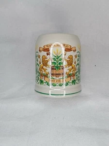 Handarbeit German Beer Stein Germany handmade "Hopfen Und Mak Gott Erhalt's" - Picture 1 of 5
