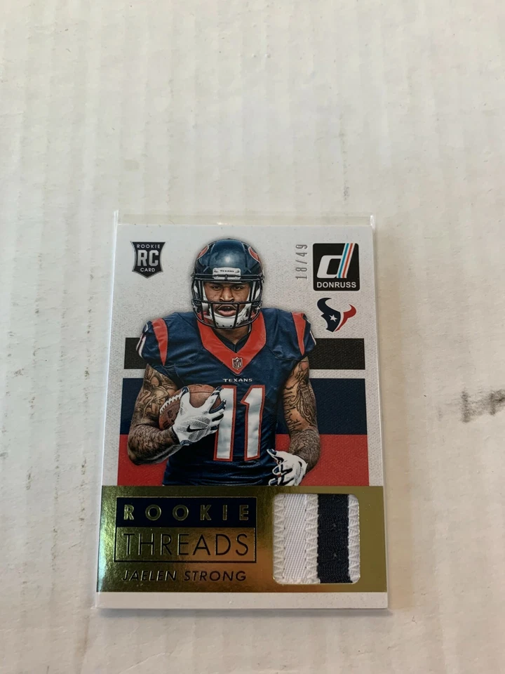 Jaelen Strong 2015 Donruss Rookie Patch Card #DRT-JS Serial #18/49 - Image 1 of 1