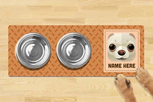 Personalisierte Futtermatte für Hunderassen (880 mm x 300 mm) (2 Napf-Design) - CHIHUAHUA - Bild 1 von 2