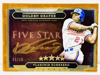 2020 TOPPS FIVE STAR GOLDEN GRAPHS VLADIMIR GUERRERO GOLD AUTO 6/10 SSP GG-VG - Image 1 of 2