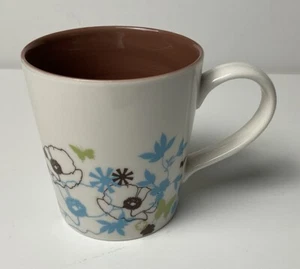 Starbucks Coffee 2006 Ceramic Mug White Blue Floral Poppies Butterflies 11oz - Picture 1 of 14