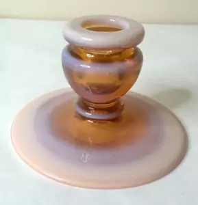 Vintage Pink Moon Glass or Milk Glass Candle Holder, Mid-Century MCM Collectible - Picture 1 of 9