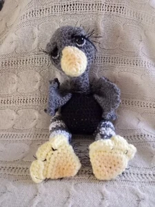Ostrich Bird Art Doll 10 Inches Handmade Crochet/Knit - Picture 1 of 9