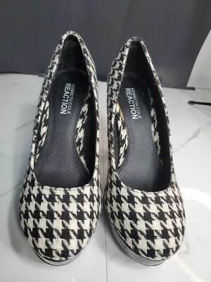 Zapatos sin cordones Kenneth Cole Reaction patrón pata de gallo textil 4" tacón 7M Foto 1 de 4