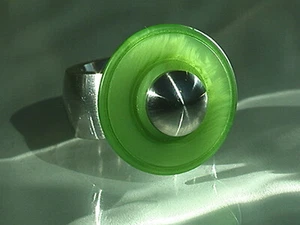 Disco - verde #02 ""ligero mármol"" - compatible con anillo Charlotte 21 - Imagen 1 de 1