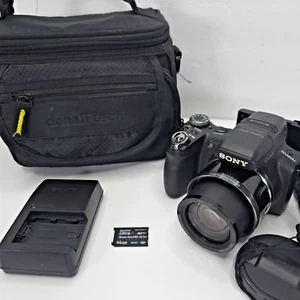 Sony Cyber-shot DSC-HX1 9.1MP 20X Optical Zoom Digital Camera Black Tested/Works - Picture 1 of 9