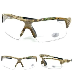 MILITARY TACTICAL Hunting Sports Wrap Safety Camouflage SUN GLASSES Clear Lens - Picture 1 of 6
