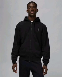 Nike Air Jordan Essentials Fleece Full Zip Hoodie Black Men's Size Small NEW - Picture 1 of 5