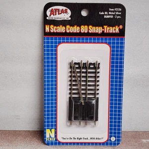Atlas Railroad 2536 BUMPERS 2 pcs Code 80 Nickel Silver Snap Track N Scale - Picture 1 of 3