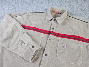 Vintage Quicksilver Corduroy Shirt Y2K Mens Size L Brown Button Up Collared 90s - Picture 1 of 18