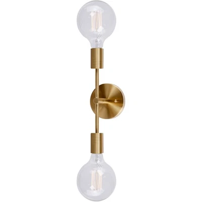 Forte Lighting 7117-02-12 Baton 2 Light 5 inch Soft Gold Wall Sconce Wall Light - Image 1 of 3