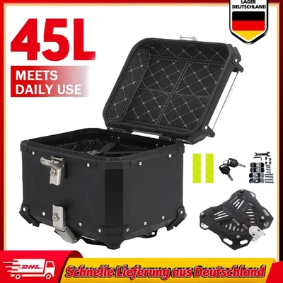 Motorrad Alu Top Case BOX XB45 Aluminium Alloy 45Liter Schwarz 42x34x33CM DHL - Bild 1 von 4
