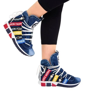 Denim Sneakers, Handmade Women's Sneakers / Birthday Gift - Picture 1 of 5