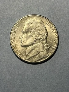 US 2003-P US Jefferson Monticello Nickel 5 cent XF-45 no mint mark error - Picture 1 of 2