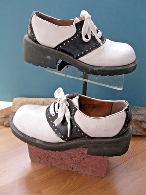 Vintage 90s TUK Platform Saddle Shoes US women's 9 Leather - Image 1 of 4