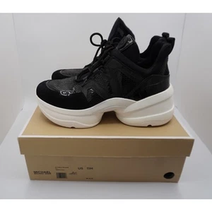 Michael Kors Olympia Mid-Top Lace-Up Trainers, Black & White, Women Sz 11, 36-16 - Picture 1 of 10